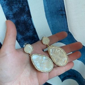 Faux white abalone shell earrings
